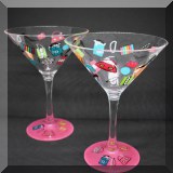 K97. Pair of Shopaholic plastic martinis by Lolita. 7”h - $4 